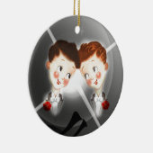 Zwei homosexuelle Mann-Paare in Keramik Ornament (Rechts)