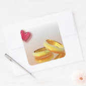 Zwei Hörnchen Quadratischer Aufkleber (Umschlag)