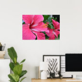 Zwei Hot-Pink-Hibisken Poster (Heimbüro)