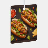 Zwei Hotdog Ornament Aus Metall (Vorderseite Rechts)