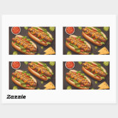Zwei Hotdog Rechteckiger Aufkleber (Blatt)