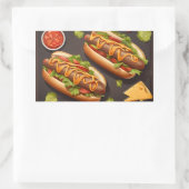 Zwei Hotdog Rechteckiger Aufkleber (Tasche)