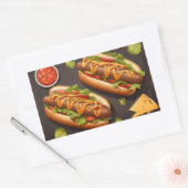 Zwei Hotdog Rechteckiger Aufkleber (Umschlag)