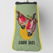 Zwei Hübsche Black Pink Love Birds Sun Green Golf Headcover (Rotieren 90)
