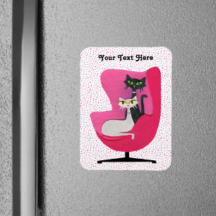 Zwei Hübsche Katzenklatschen aus dem Mittelalter D Magnet