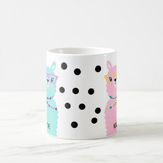 Zwei Hübsche Llama Ladys Coffee Kaffeetasse (Mittel)