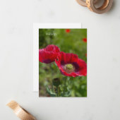 Zwei Hübsche Opium Poppies Mitteilungskarte (Vorderseite/Rückseite Beispiel)