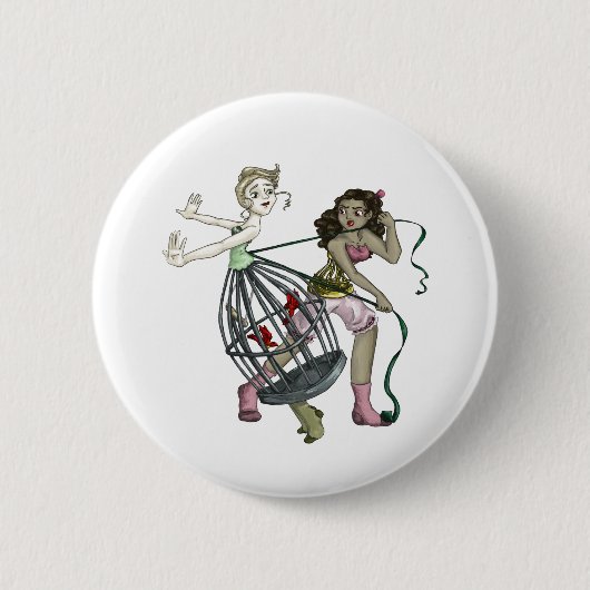 Zwei hübsche Vögel Button (Vorderseite)