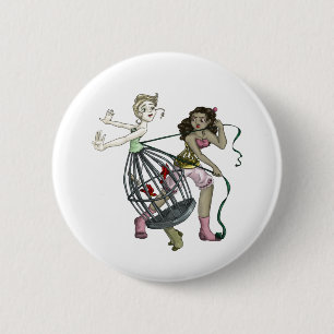 Zwei hübsche Vögel Button
