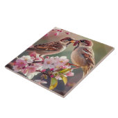 Zwei Hübsche Vögel Fliese (Seite)