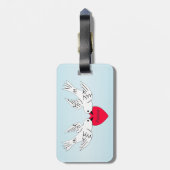 Zwei Hübsche weiße Tauben halten das Rote Friedens Gepäckanhänger (Rückseite vertikal)