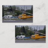 Zwei Huey-Hubschrauber mit Bäumen im Hintergrund Visitenkarte (Vorne/Hinten)