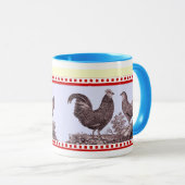 Zwei Huhn-Küchen-klassische altmodische Tasse (VorderseiteRechts)