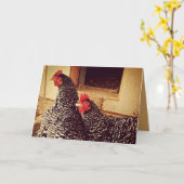 Zwei Hühner Cuddling Karte (Gelbe Blume)