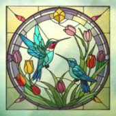 Zwei Hummingbirds & Tulip Blume Imitate aus festem Fensteraufkleber (Blatt 3)