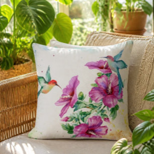 Zwei Hummingbirds Wasserfarben-Kissen Kissen