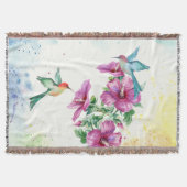 Zwei Hummingbirds Wasserfarbenkeule Decke (Vorderseite)