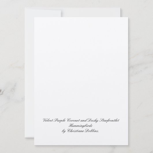 Zwei Hummingvögel (Rückseite)