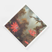 Zwei Hummingvögel auf den Reben der Passion-Blume Serviette (Ecke)