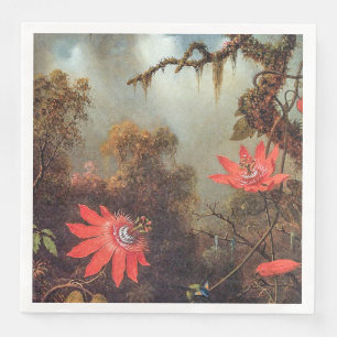Zwei Hummingvögel auf den Reben der Passion-Blume Serviette