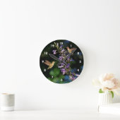 Zwei Hummingvögel fliegen mit Blume, Wall Clock Runde Wanduhr (Zuhause)