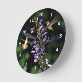 Zwei Hummingvögel fliegen mit Blume, Wall Clock Runde Wanduhr (Winkel)