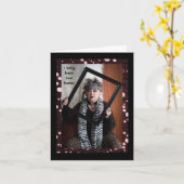 Zwei humorvolle Blicke: Trophäe Ehefrau oder Troll Karte (Gelbe Blume)