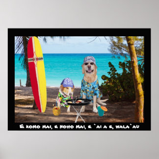 Zwei Hunde am Strand Poster