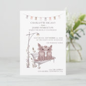 Zwei Hunde auf einer Hochzeitsbank Ankündigung (Stehend Vorderseite)