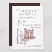 Zwei Hunde auf einer Hochzeitsbank Ankündigung (Vorne/Hinten)