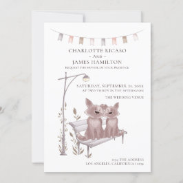 Zwei Hunde auf einer Hochzeitsbank Ankündigung