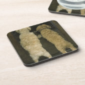 Zwei Hunde, die im Türfenster, hintere Ansicht Untersetzer (Linke Seite)