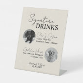Zwei Hunde Hochzeitsignatur Drinks Bar signieren Sockelschild (Vorderseite)