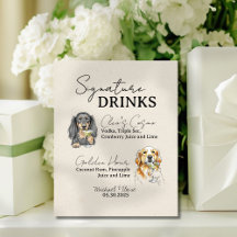 Zwei Hunde Hochzeitsignatur Drinks Bar signieren