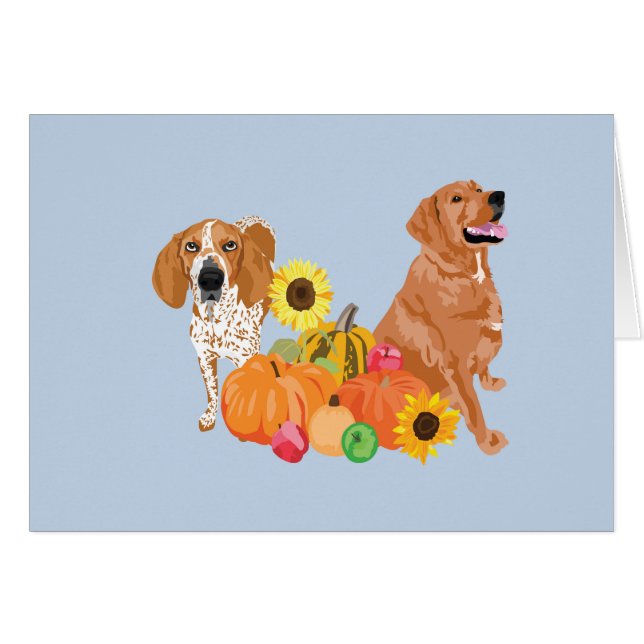 Zwei Hunde im Herbst (Vorderseite (Horizontal))