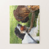 zwei Hunde im Spiel Puzzle (Vertikal)