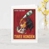 Zwei Hunde Karte (Gelbe Blume)