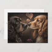 Zwei Hunde lieben Valentine/Jubiläum Postkarte (Vorne/Hinten)