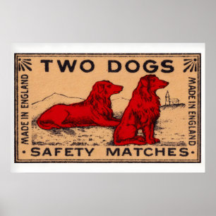 Zwei Hunde - Matchbox-Druck - Schweden-Wandkunst Poster