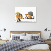 Zwei Hunde mit Krawatte und Brille, auf 2 sitzen Leinwanddruck (Insitu (Schlafzimmer))