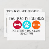 Zwei Hunde Postkarten (Vorne/Hinten)