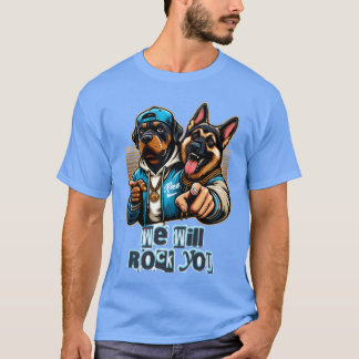 zwei Hunde rocken Tee-Design Mädchen T-Shirt