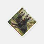 Zwei Hunde Serviette (Ecke)