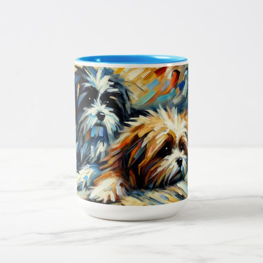 Zwei Hunde Tasse (Mittel)