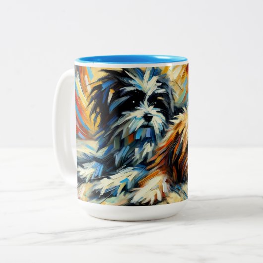 Zwei Hunde Tasse (Vorderseite Links)