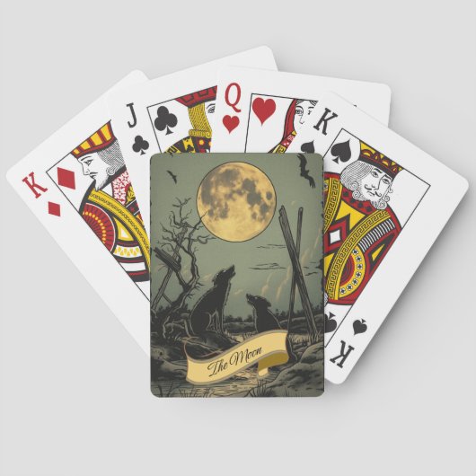 Zwei Hunde und der Mond Spielkarten (Rückseite)