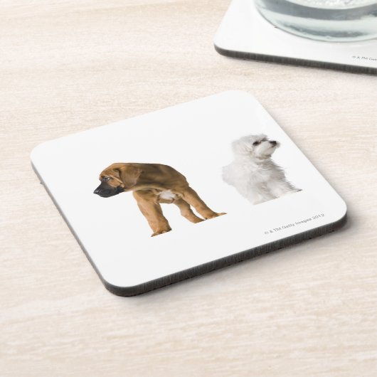 Zwei Hunde Untersetzer (Linke Seite)