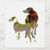Zwei Hunde Weinetikett (Einzelnes Label)