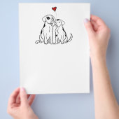 Zwei Hunde Welpe Liebe Flyer (Hand)