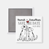 Zwei Hunde Welpe Liebe Save the Date Magnet (Vorderseite/Rückseite)